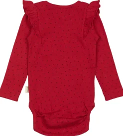 Petit Piao Body l/æ - Rib - Modal - Frill - Jet Red/Biking Red