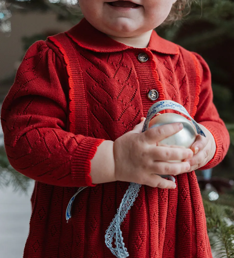 Petit Piao Kjole - Hulmønster - Strik - PPDaimi - Biking Red