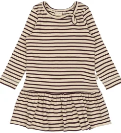 Petit Piao Kjole - Rib - Modal - Dark Grape/Off White