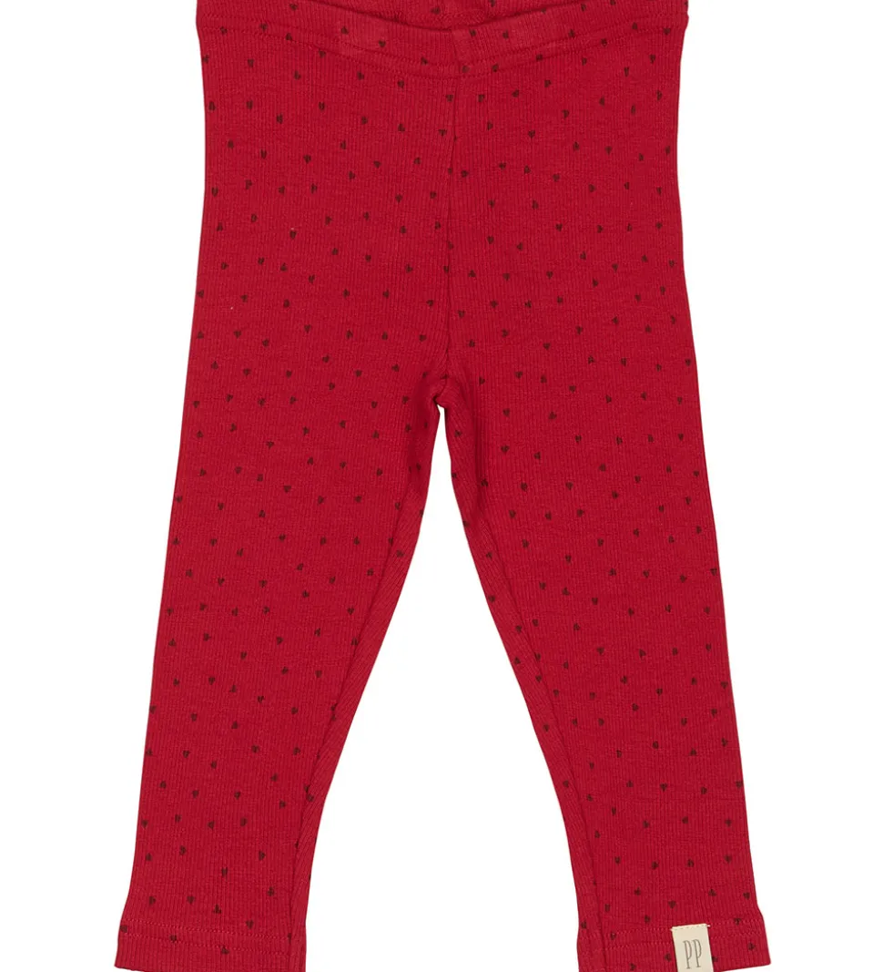 Petit Piao Leggings - Rib - Modal - Jet Red/Biking Red