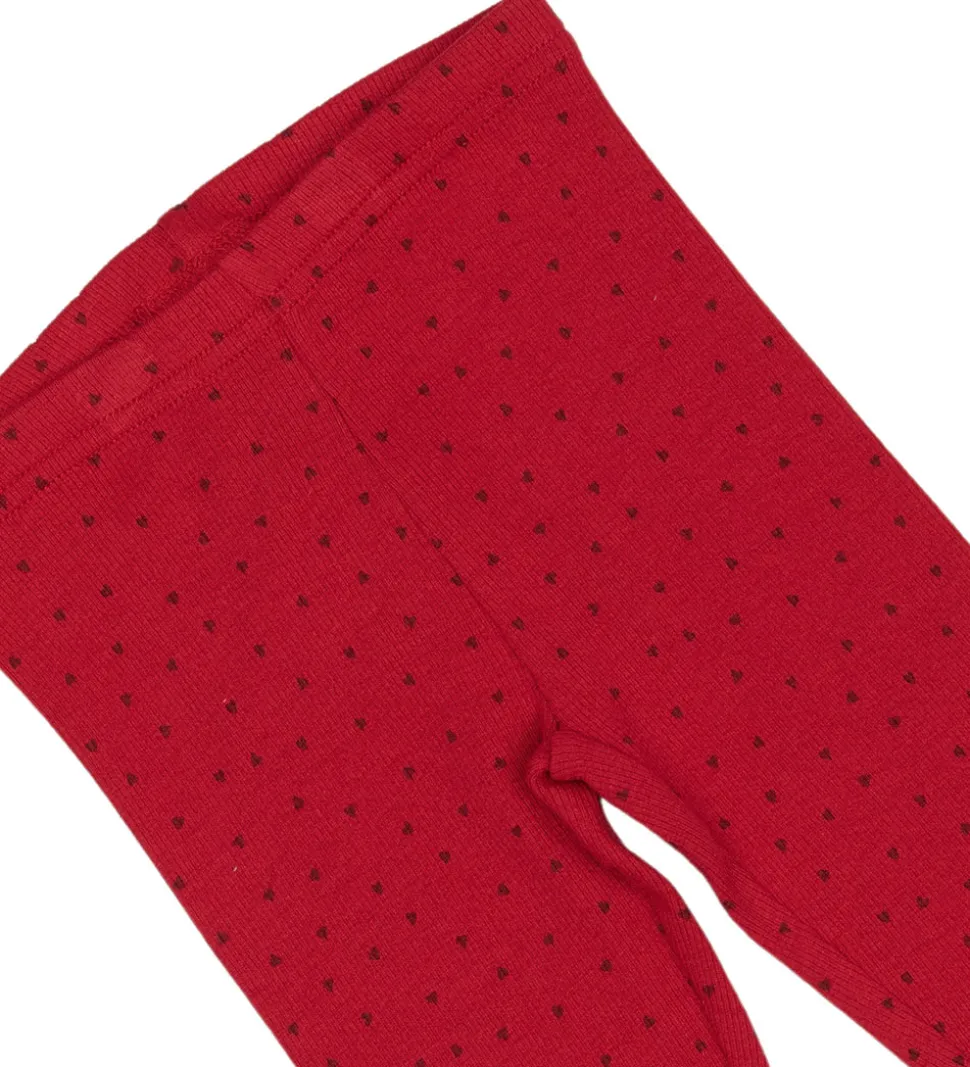 Petit Piao Leggings - Rib - Modal - Jet Red/Biking Red