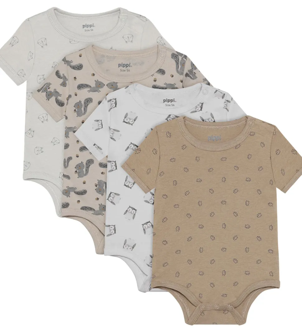 Pippi Baby Bodyer k/æ - 4-pak - Rainy Day