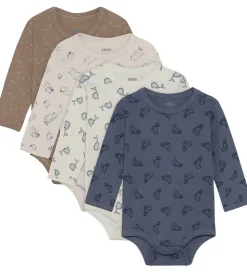 Pippi Baby Bodyer l/æ - 4-pak - Flint Stone