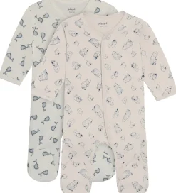 Pippi Baby Natdragter m. Fødder - 2-pak - Flint Stone