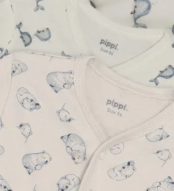 Pippi Baby Natdragter m. Fødder - 2-pak - Flint Stone