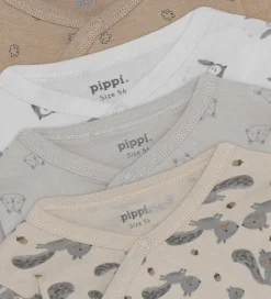 Pippi Baby Slå-om Bodyer l/æ - 4-pak - Rainy Day