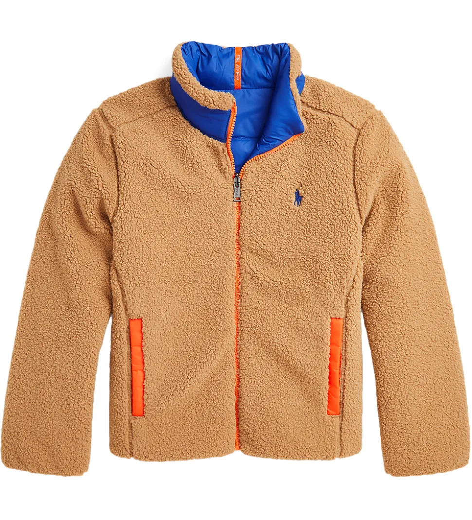 Polo Ralph Lauren Dynejakke m. Fleece - Vendbar - Brun/Blå m. Or