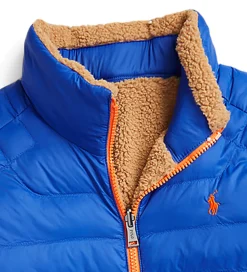 Polo Ralph Lauren Dynejakke m. Fleece - Vendbar - Brun/Blå m. Or