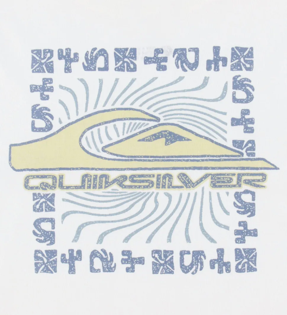 Quiksilver T-shirt - Evo Border Lines - Snow White