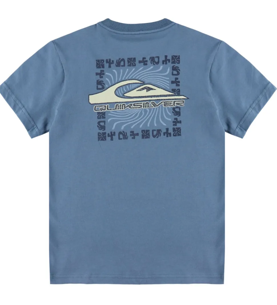 Quiksilver T-shirt - Evo Border Lines - China Blue
