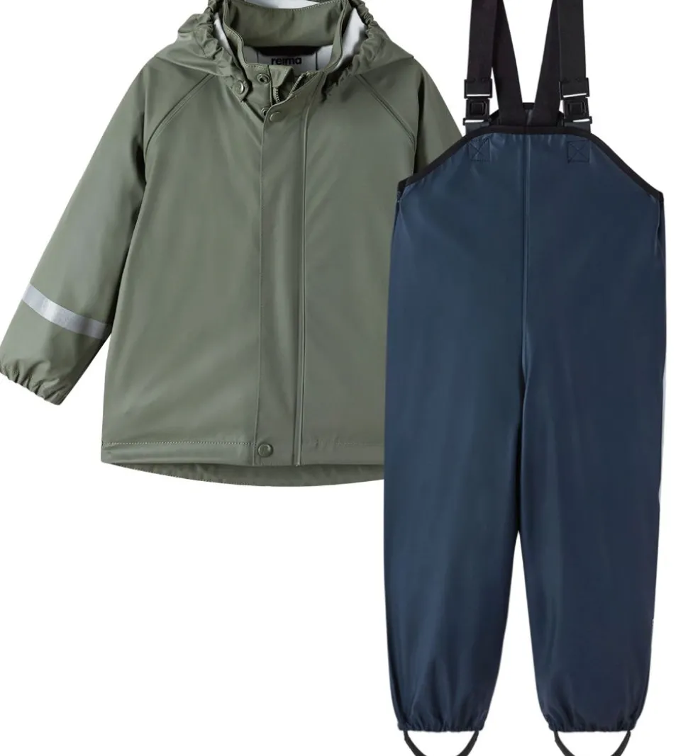 Reima Regntøj m. Seler - Tihku - PU - Greyish Green