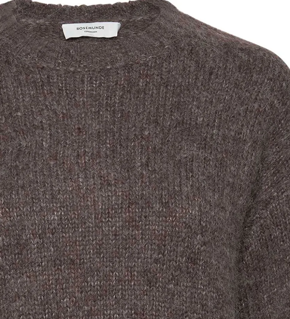 Rosemunde Bluse - Strik - Uld - Brown Grey Melange