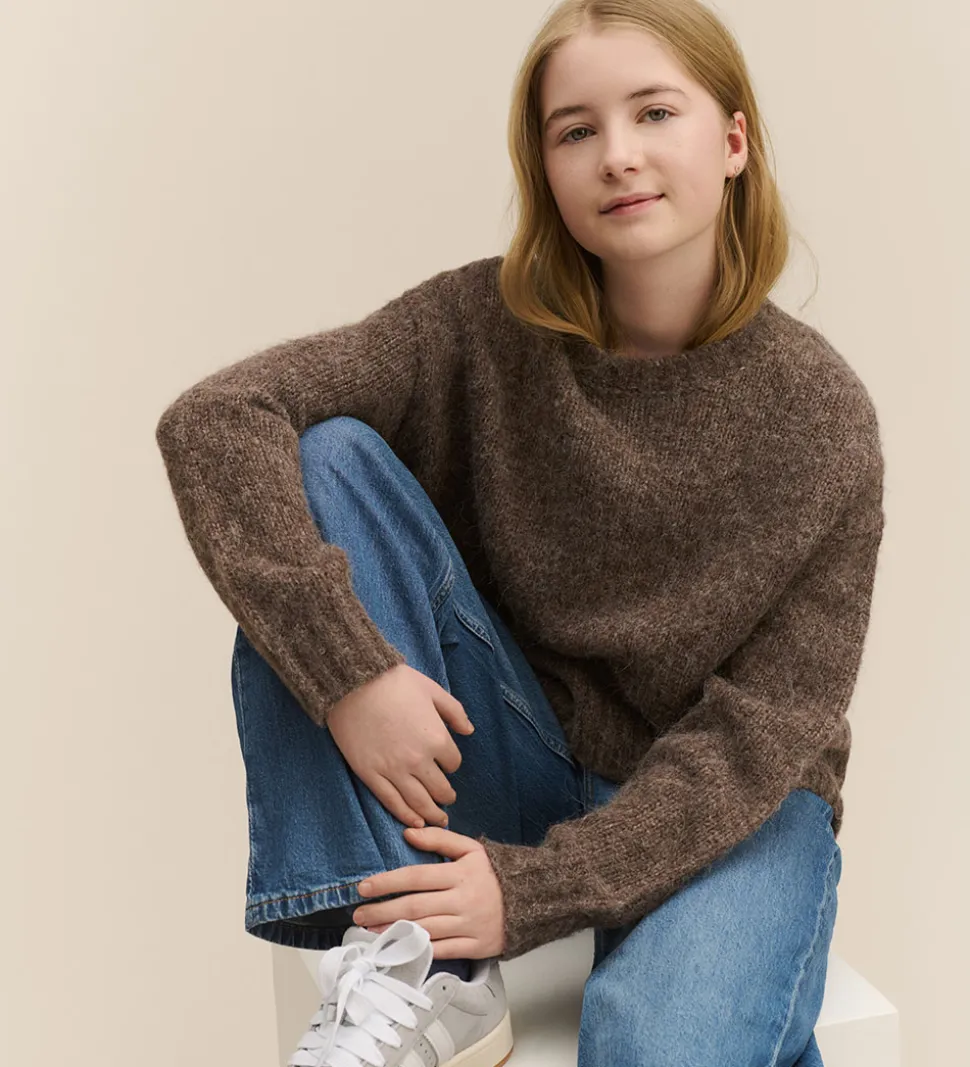 Rosemunde Bluse - Strik - Uld - Brown Grey Melange