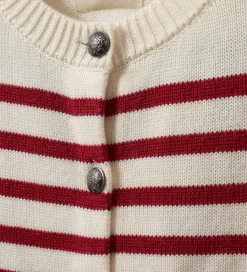 Sofie Schnoor Cardigan - Strik - Off White/Rød