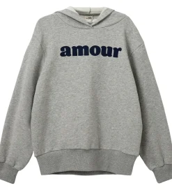 Sofie Schnoor Girls Hættetrøje - Simona - Gråmeleret m. Print