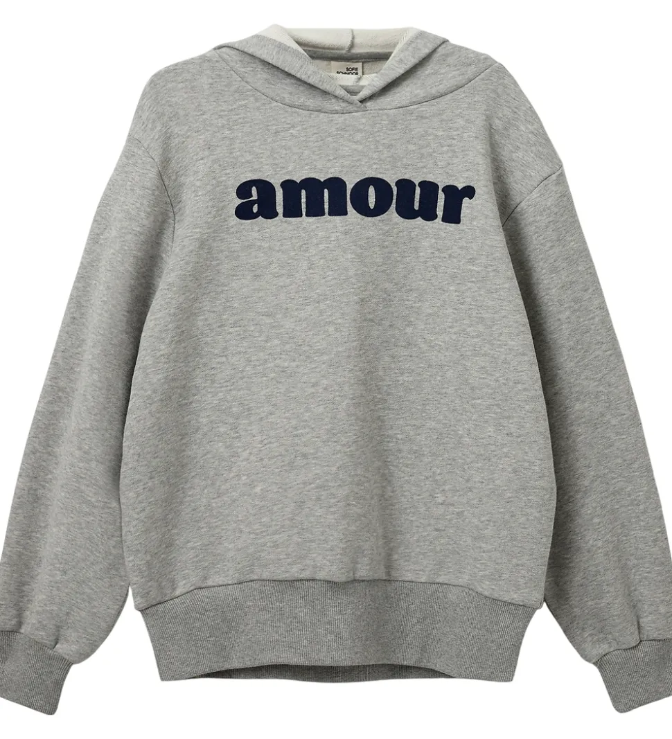 Sofie Schnoor Girls Hættetrøje - Simona - Gråmeleret m. Print