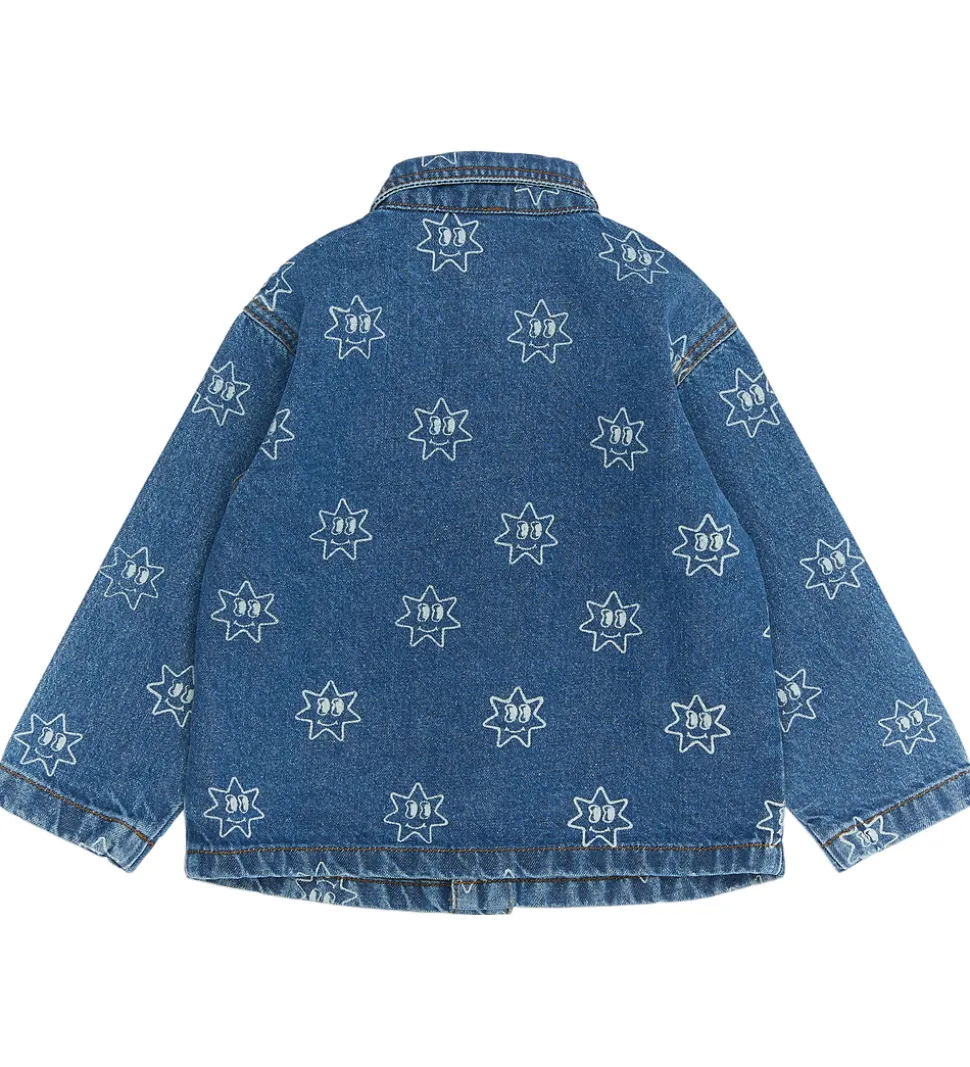 The New Siblings Denimjakke - TnstRipley - Medium Blue Denim AOP