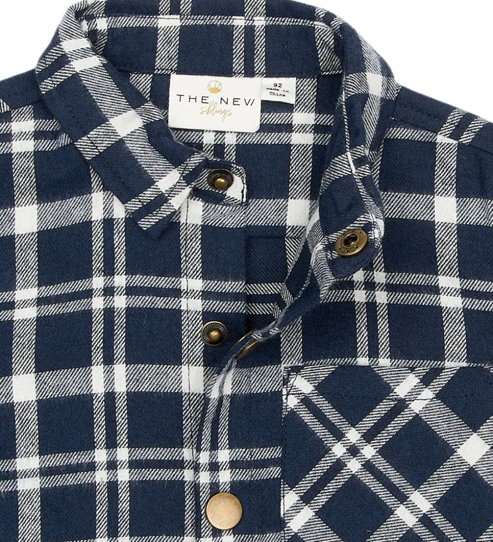 The New Siblings Skjorte - TnstRiggs - Flannel - Navy Blazer Che
