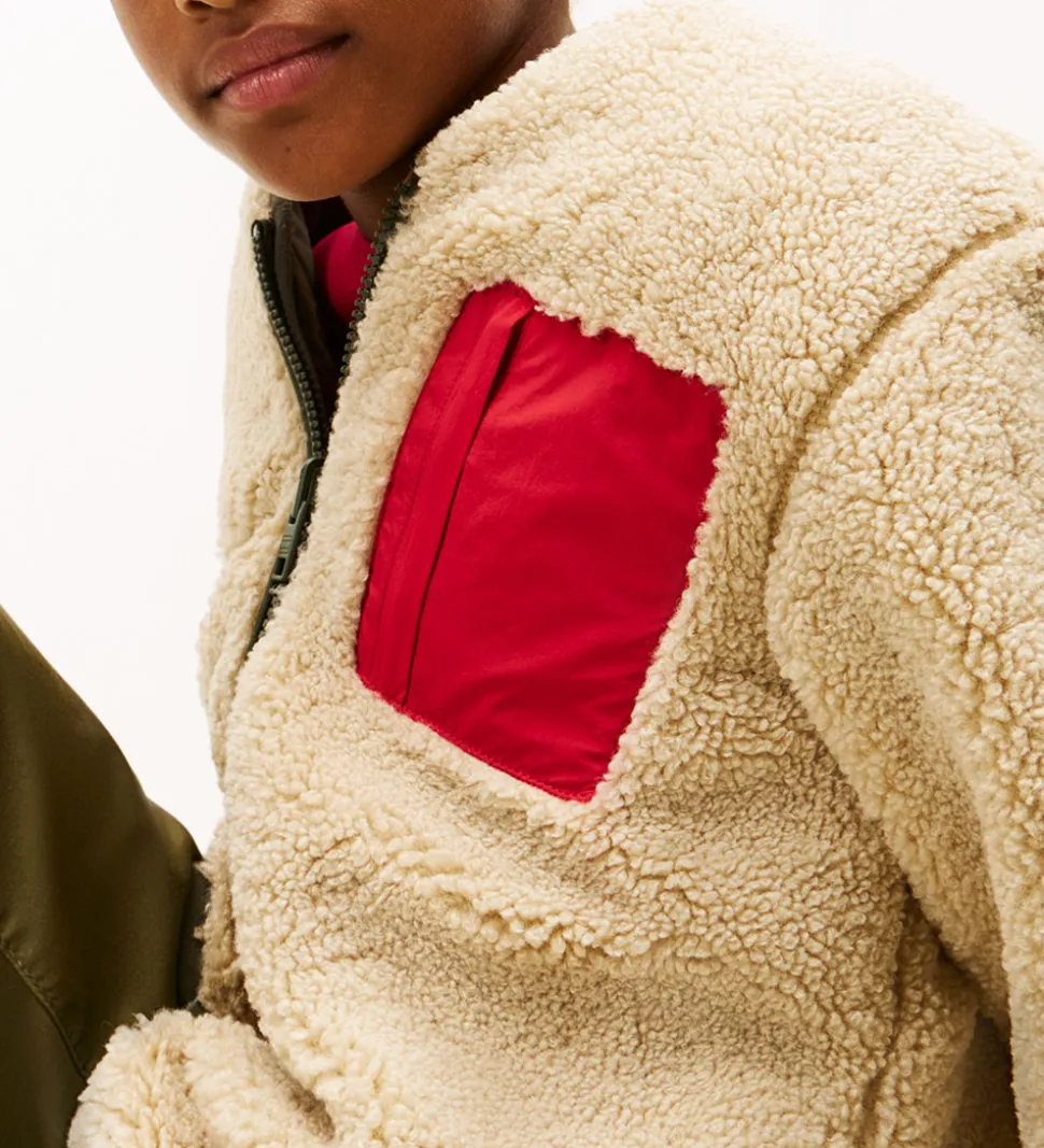 Tommy Hilfiger Fleecejakke - Vendbar - Pewter Green/Beige