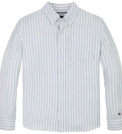 Tommy Hilfiger Skjorte - Hør - Linen Blend - Breezy Blue Stripe