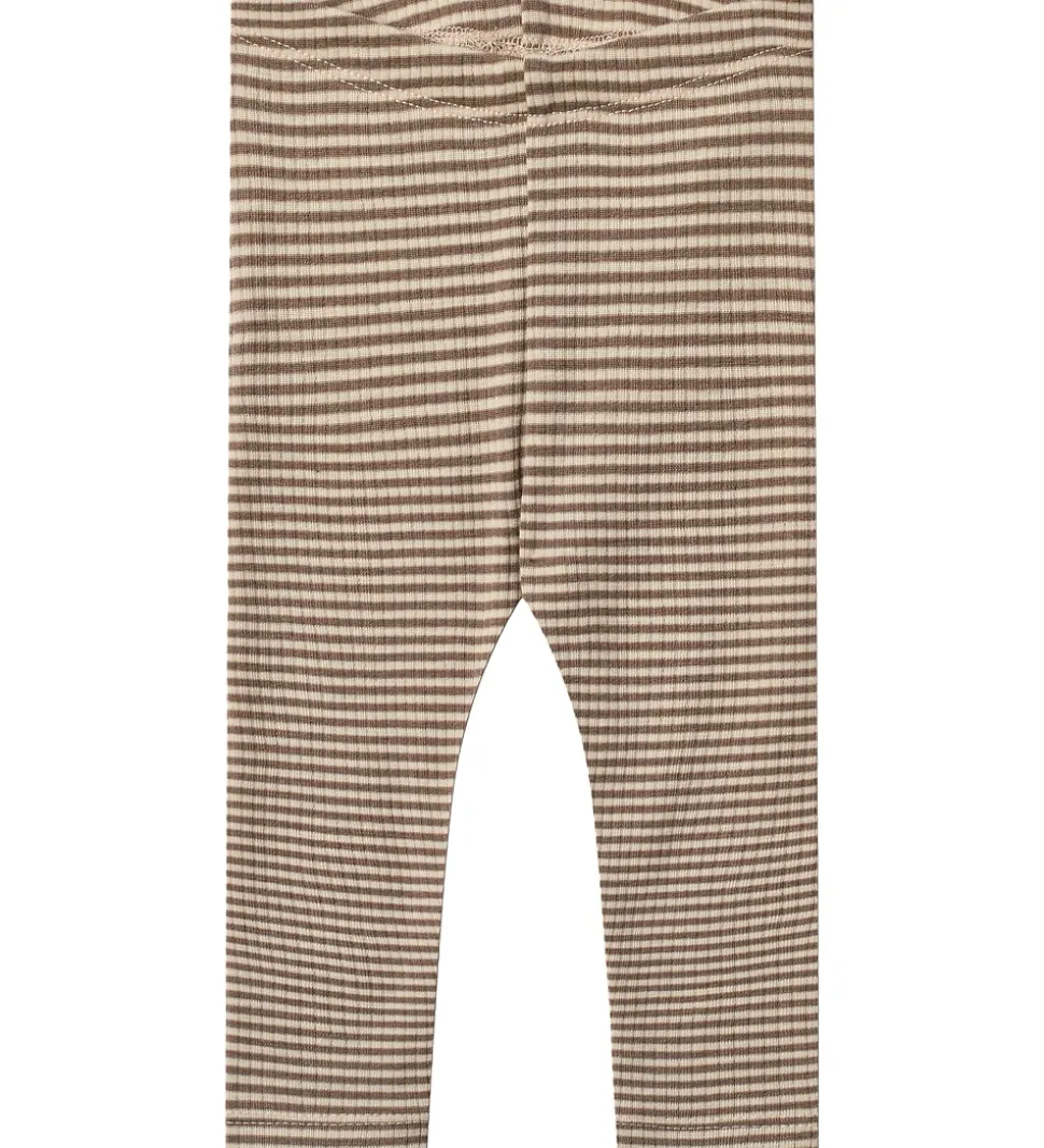 Wheat Leggings - Uld - Rib - Agi - Wood Stripe